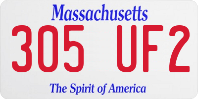MA license plate 305UF2