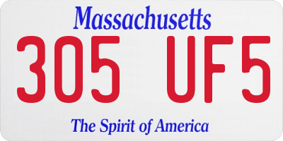 MA license plate 305UF5