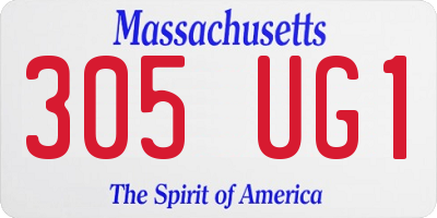MA license plate 305UG1