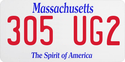 MA license plate 305UG2