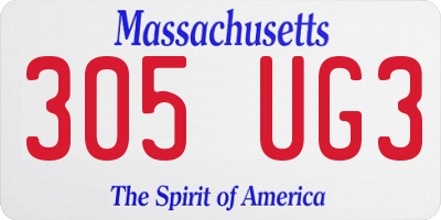 MA license plate 305UG3