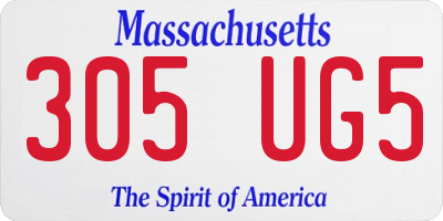 MA license plate 305UG5