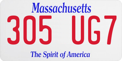 MA license plate 305UG7