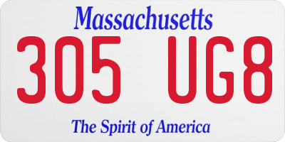 MA license plate 305UG8