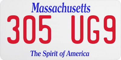 MA license plate 305UG9