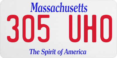 MA license plate 305UH0