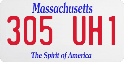 MA license plate 305UH1