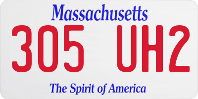 MA license plate 305UH2