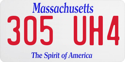 MA license plate 305UH4