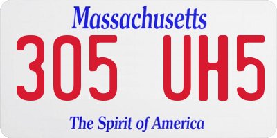 MA license plate 305UH5