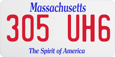 MA license plate 305UH6