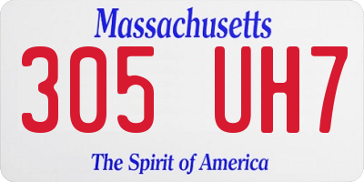 MA license plate 305UH7