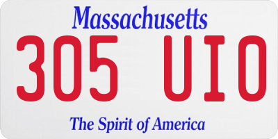 MA license plate 305UI0