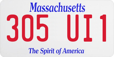 MA license plate 305UI1