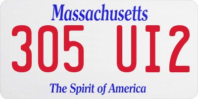 MA license plate 305UI2