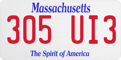 MA license plate 305UI3
