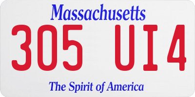 MA license plate 305UI4
