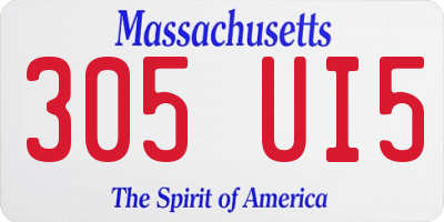 MA license plate 305UI5