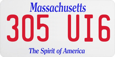 MA license plate 305UI6
