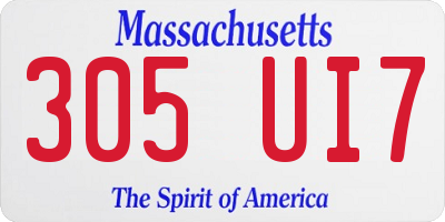 MA license plate 305UI7