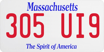 MA license plate 305UI9