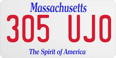 MA license plate 305UJ0
