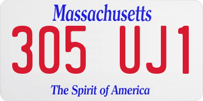 MA license plate 305UJ1
