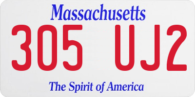 MA license plate 305UJ2