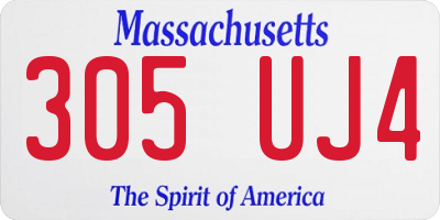 MA license plate 305UJ4