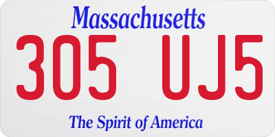 MA license plate 305UJ5