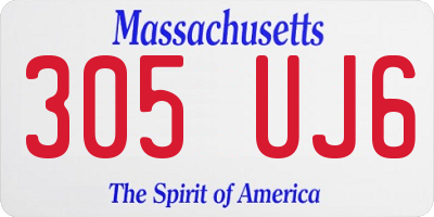 MA license plate 305UJ6