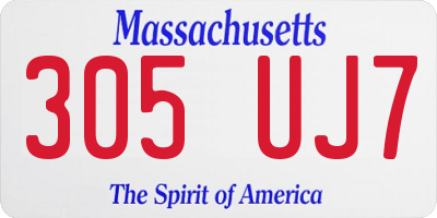 MA license plate 305UJ7