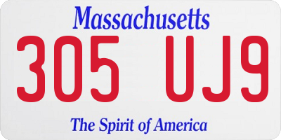 MA license plate 305UJ9
