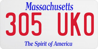 MA license plate 305UK0