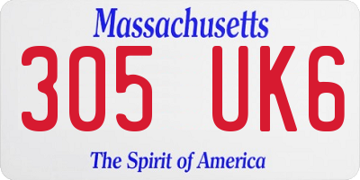 MA license plate 305UK6