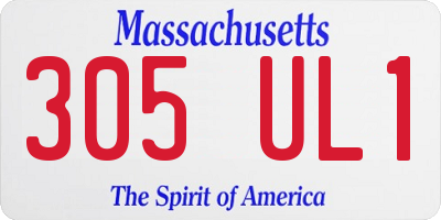 MA license plate 305UL1