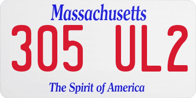 MA license plate 305UL2