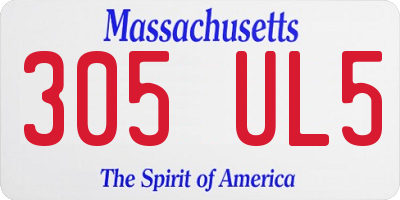 MA license plate 305UL5