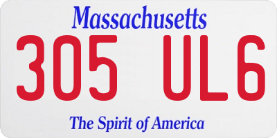 MA license plate 305UL6