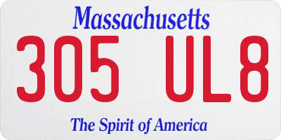 MA license plate 305UL8