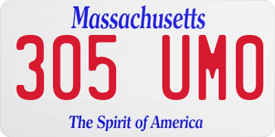 MA license plate 305UM0