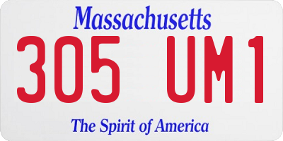 MA license plate 305UM1