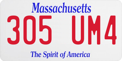 MA license plate 305UM4