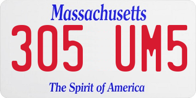 MA license plate 305UM5