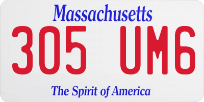 MA license plate 305UM6