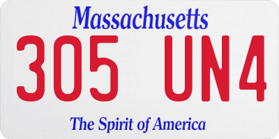 MA license plate 305UN4