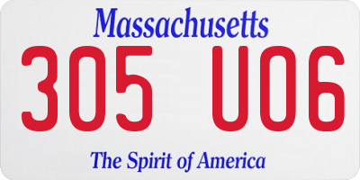 MA license plate 305UO6