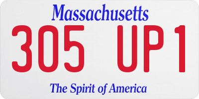 MA license plate 305UP1