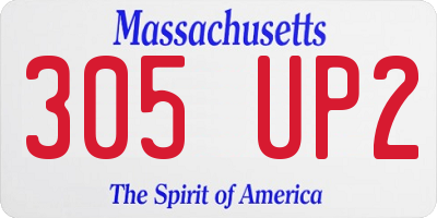 MA license plate 305UP2