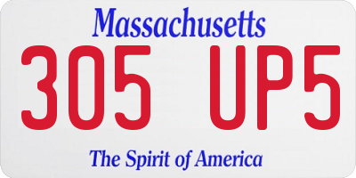 MA license plate 305UP5